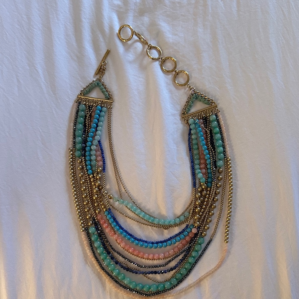 Stella & Dot Gold Multicolor Beaded Necklace